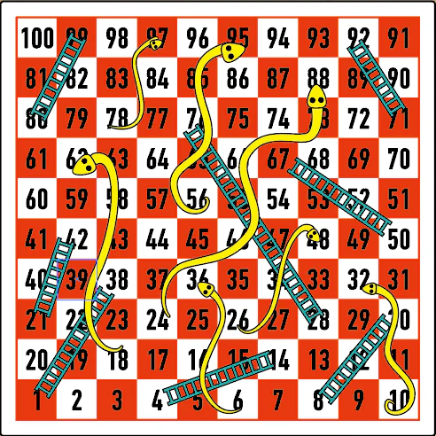 Snakes and Ladders Board, from Yellow Mountain Imports